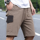 Mens Cargo Cotton Work Shorts 10 Pockets Tradies Utility Pants Workwear Trousers, Khaki, 30
