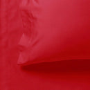 1000TC Ultra Soft Fitted Sheet & Pillowcase Set - Single Size Bed - Red