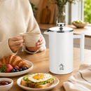 White French Press Coffee Maker Plunger 1000ml