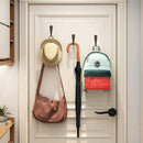 10Pcs Wall Hooks Heavy Duty Coat Hat Robe Hanger Double Hole Zinc Alloy Vintage - Black