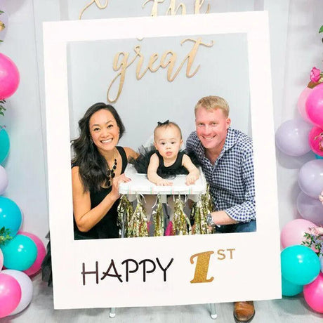 1Th 18Th-60Th Photo Booth Props Picture Frame Wedding Birthday Party Decoration - Happy 30TH