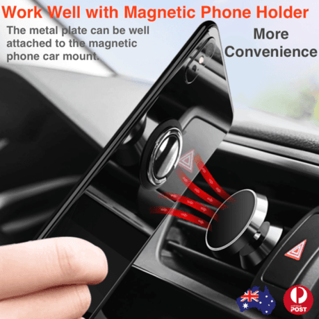 Iring Phone Ring Finger Holder Stand Car Mount Hook For Iphone Ipad Mobile Grip - F- Red