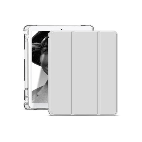 Shockproof Silicone iPad Air 4 Cover with Pencil Slot and Smart Wake - Lavender Grey