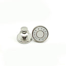 8X Button Pins For Jeans Pants No Sew Instant Adjustable Jean Button Replacement - 6sets Silver Button Pins