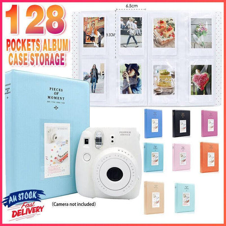 128 Pockets Album Case Storage For Polaroid Photo FujiFilm Camera Film - Royal Blue