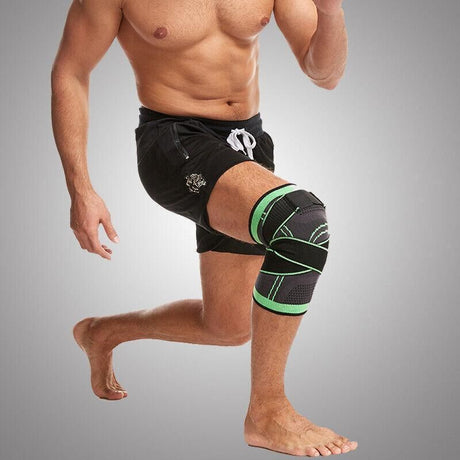 3D Weaving Knee Brace Breathable Sleeve Support Running Jogging Joint Pain Leg Black - Black-S