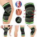 3D Weaving Knee Brace Breathable Sleeve Support Running Jogging Joint Pain Leg Black - Black-L