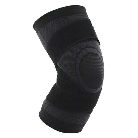 3D Weaving Knee Brace Breathable Sleeve Support Running Jogging Joint Pain Leg Black - Black-XXL