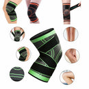 3D Weaving Knee Brace Breathable Sleeve Support Running Jogging Joint Pain Leg Black - Black-XXL
