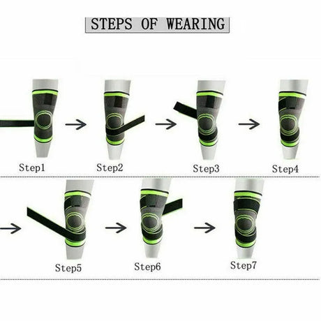 3D Weaving Knee Brace Breathable Sleeve Support Running Jogging Joint Pain Leg Black - Black-XXXL