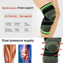 3D Weaving Knee Brace Breathable Sleeve Support Running Jogging Joint Pain Leg Green - Green-XL
