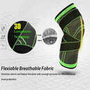 3D Weaving Knee Brace Breathable Sleeve Support Running Jogging Joint Pain Leg Green - Green-XXXL