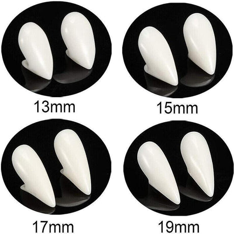 Cosplay Vampire Fangs Fake Teeth for Halloween Costume Party Dress Up 2PCS Prop Set - 17mm-1Piar