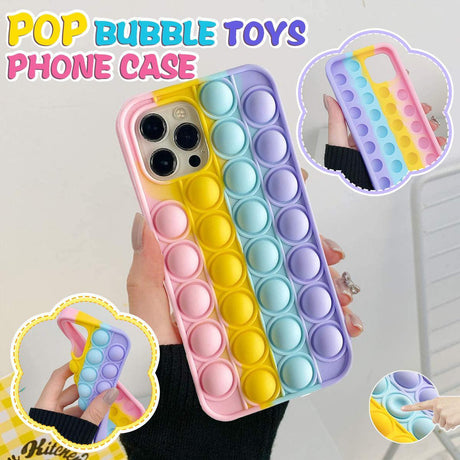 Rainbow Pop Fidget Toys Push It Bubble Phone Case For iPhone 7 8 Plus X XR 11 12 Pro Max - iPhone 13