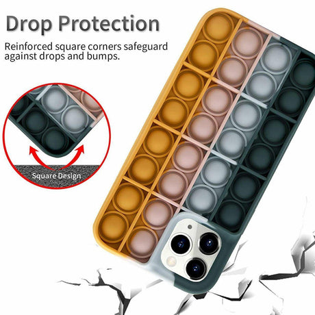 Rainbow Pop Fidget Toys Push It Bubble Phone Case For iPhone 7 8 Plus X XR 11 12 Pro Max - iPhone 12ProMAX