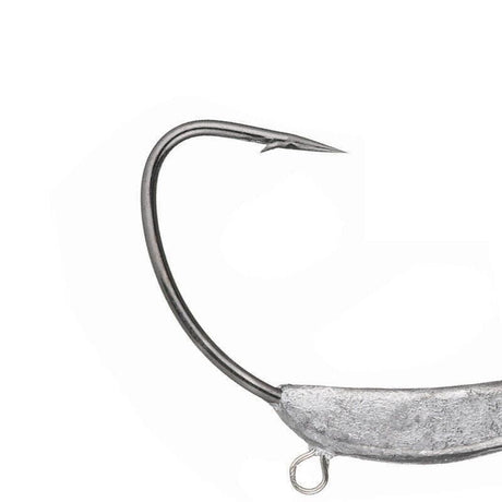 Weedless Jighead Hook Swimbait Worm Fishing Lure Wide Gap Single Barbed Spinner - 1/0#