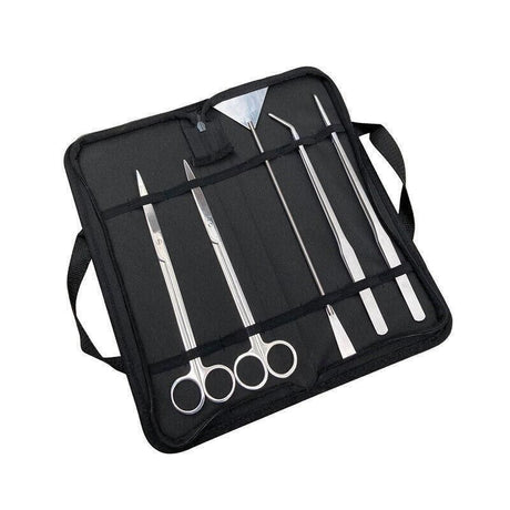 Stainless Steel Aquarium Tool Set Tweezers Scissors Spatula Kit 4 5 6PCS - 6PCS Tool + Bag