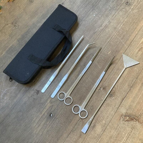 Stainless Steel Aquarium Tool Set Tweezers Scissors Spatula Kit 4 5 6PCS - 6PCS Tool + Bag