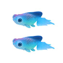 2PCS Artificial Betta Fish Aquarium Decorations Silicone Floating Moving Fish - Sky Blue Goldfish