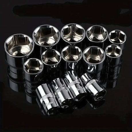 12PCS Socket Ratchet Wrench Set Quick Release Handle Extension Bar Tool Set