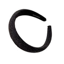 Ladies Headband Padded Hairband Wide Sponge Hair Hoop Solid Colour Accessories - Black