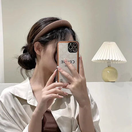 Ladies Headband Padded Hairband Wide Sponge Hair Hoop Solid Colour Accessories - Dark Coffee