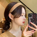 Ladies Headband Padded Hairband Wide Sponge Hair Hoop Solid Colour Accessories - Light Coffee