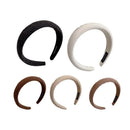 Ladies Headband Padded Hairband Wide Sponge Hair Hoop Solid Colour Accessories - White