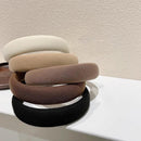 Ladies Headband Padded Hairband Wide Sponge Hair Hoop Solid Colour Accessories - White