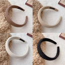 Ladies Headband Padded Hairband Wide Sponge Hair Hoop Solid Colour Accessories - White