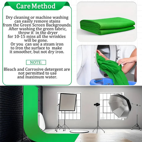 Professional Photography Background Cloth Wrinkle Resistant Durable Green/Black - Green