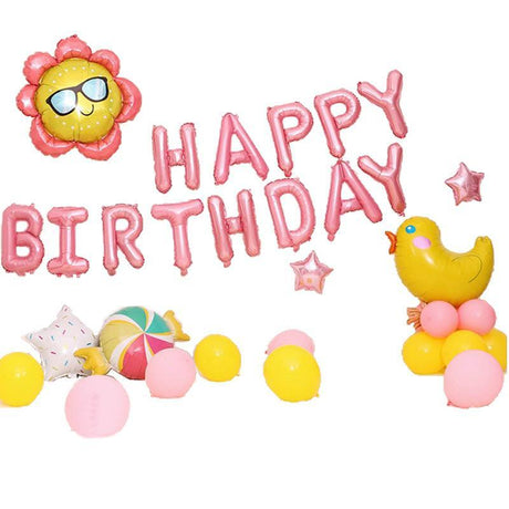 45-50 Pcs Happy Birthday 3D Unicorn Decoration Balloons Diy Decor Party Set - 04