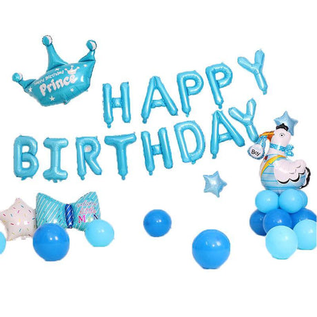 45-50 Pcs Happy Birthday 3D Unicorn Decoration Balloons Diy Decor Party Set - 04