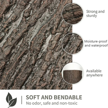 Simulation of Tree Bark Water Pipe Cover Decoration Realistic Texture Home Use - 40x100cm