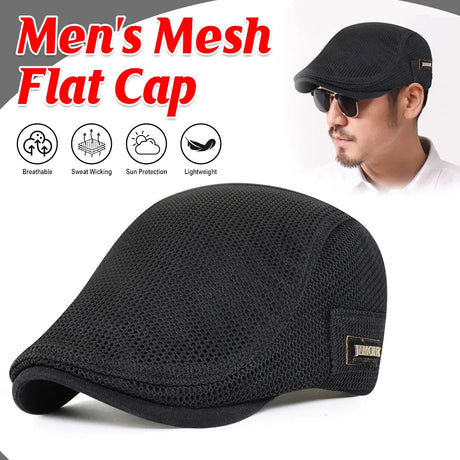 Summer Mesh Beret Cap Lightweight Breathable Thin Sunshade Hat Outdoor Style