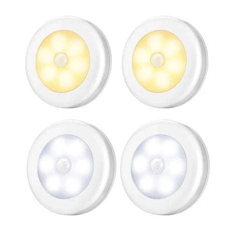 Led Motion Sensor Night Light Indoor Outdoor Battery Operated Stairs Hallway - 1PC White Warm