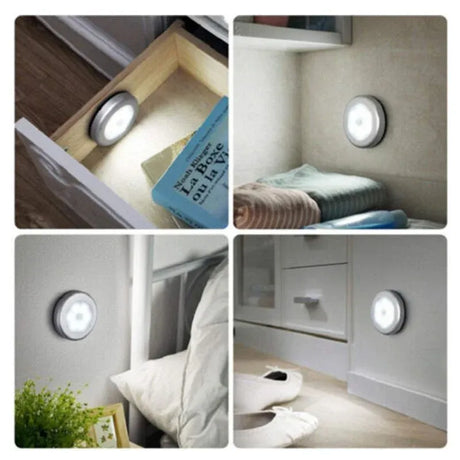 Led Motion Sensor Night Light Indoor Outdoor Battery Operated Stairs Hallway - 1PC White White