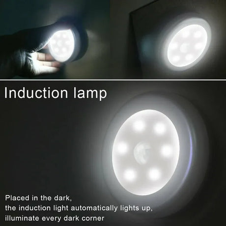 Led Motion Sensor Night Light Indoor Outdoor Battery Operated Stairs Hallway - 1PC White White
