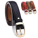 Ladies Leather Belt Classic Buckle Fashion Waist Strap for Jeans Dresses Casual - Coffee