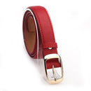 Ladies Leather Belt Classic Buckle Fashion Waist Strap for Jeans Dresses Casual - Coffee