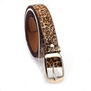 Ladies Leather Belt Classic Buckle Fashion Waist Strap for Jeans Dresses Casual - White