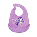 Silicone Waterproof Feeding Bib Apron with Pouch Easy to Clean Smock for Mealtime Use - Elephant
