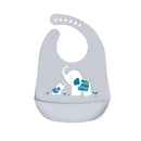 Silicone Waterproof Feeding Bib Apron with Pouch Easy to Clean Smock for Mealtime Use - Sheep