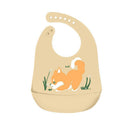 Silicone Waterproof Feeding Bib Apron with Pouch Easy to Clean Smock for Mealtime Use - Sheep