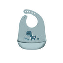 Silicone Waterproof Feeding Bib Apron with Pouch Easy to Clean Smock for Mealtime Use - Sheep