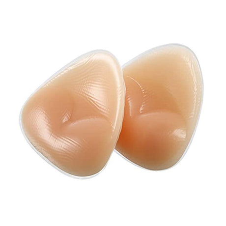 Triangle Push-Up Silicone Bra Inserts Breasts Pad Bikini Bra Cleavage Enhancers - Transparent-Small