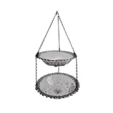 Outdoor Hanging Bird Feeder Bath Garden Patio Decoration for Attracting Birds - Grey