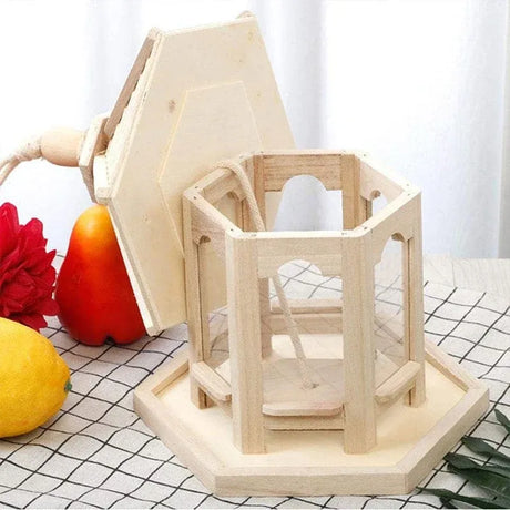 Wooden Bird Feeder Pavilion Style Birdhouse Weatherproof for Garden Outdoor