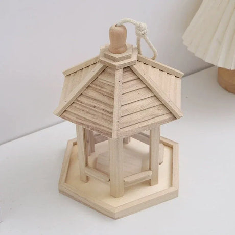 Wooden Bird Feeder Pavilion Style Birdhouse Weatherproof for Garden Outdoor