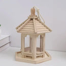 Wooden Bird Feeder Pavilion Style Birdhouse Weatherproof for Garden Outdoor
